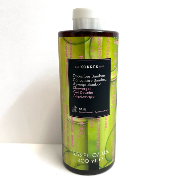 Korres Cucumber Bamboo Showergel Gel Body Wash 13.53 oz - Picture 1 of 4